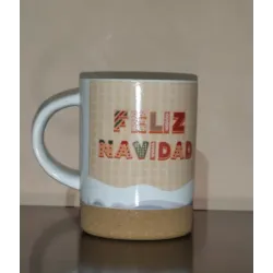 Taza Navidad casa Jengibre base corcho