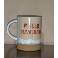 Taza Navidad casa Jengibre base corcho