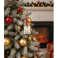 Adorno Navidad Reno con Inicial y Nombre