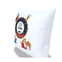 Cojín Navideño Personalizado - Reyes Magos y Papá Noel