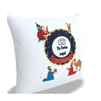 Cojín Navideño Personalizado - Reyes Magos y Papá Noel