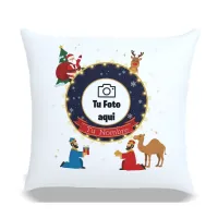 Cojín Navideño Personalizado - Reyes Magos y Papá Noel