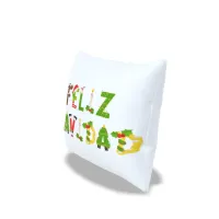 Cojín con Letras Festivas "Feliz Navidad"