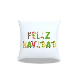 Cojín con Letras Festivas "Feliz Navidad"