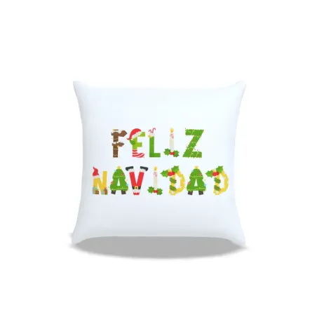 Cojín con Letras Festivas "Feliz Navidad"