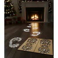 Plantilla Huellas Papá Noel Madera