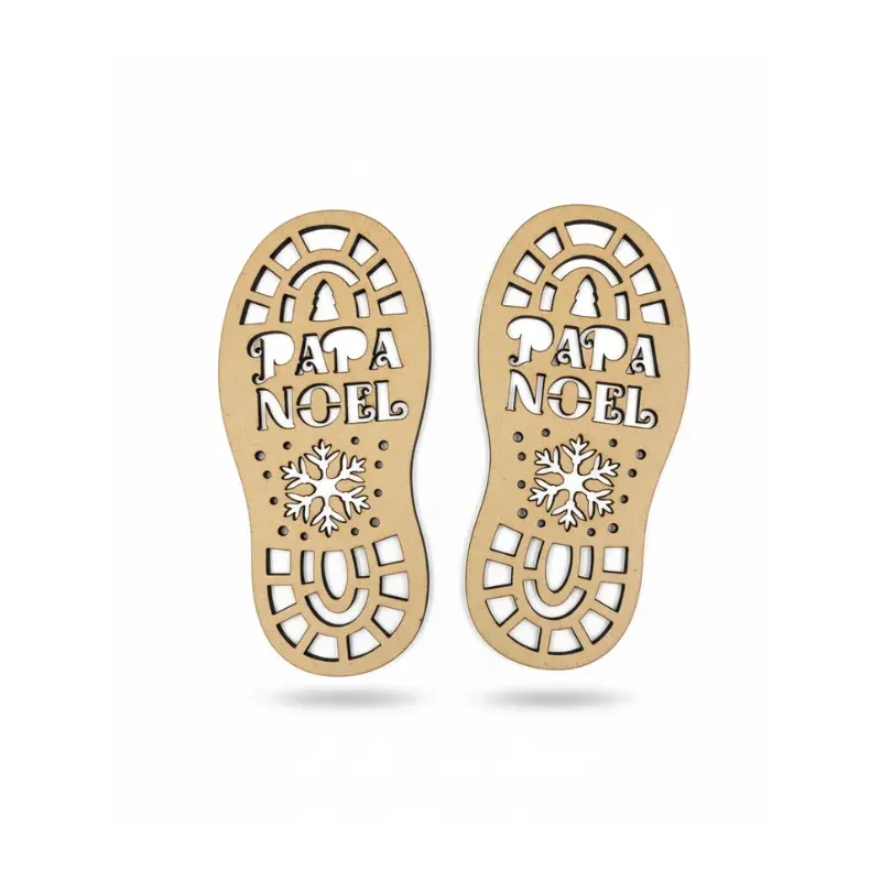 Plantilla Huellas Papá Noel Madera