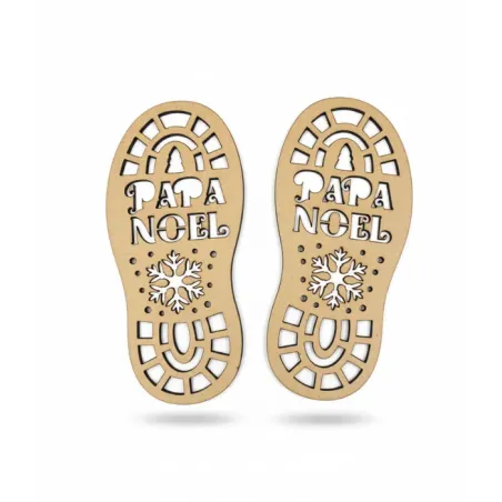 Plantilla Huellas Papá Noel Madera