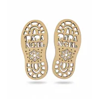 Plantilla Huellas Papá Noel Madera