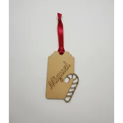 Adorno Navidad Madera Nombre Personalizable