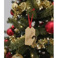 Adorno Navidad Madera Nombre Personalizable