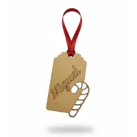 Adorno Navidad Madera Nombre Personalizable