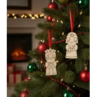 Pack 3 Adornos Reyes Magos Madera