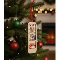 Adorno Madera para 3 Fotos Navidad
