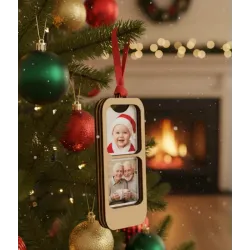 Adorno Madera para 2 Fotos Navidad