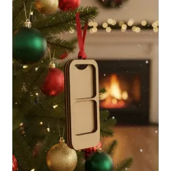 Adorno Madera para 2 Fotos Navidad