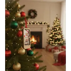 Adorno Madera para 2 Fotos Navidad