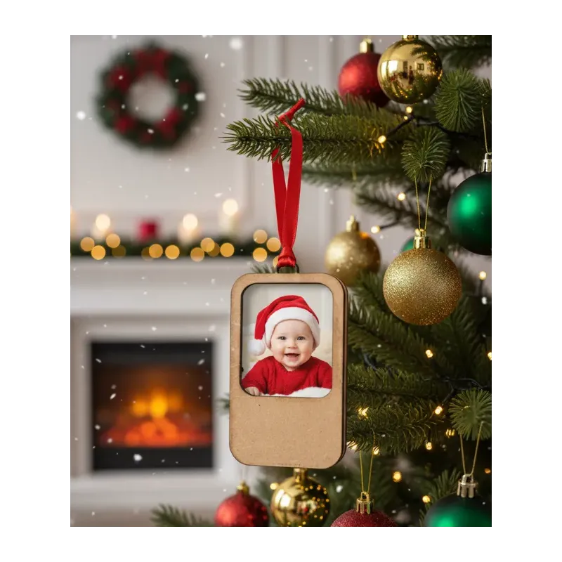 Adorno Madera para 1 Foto Navidad