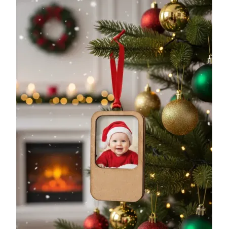 Adorno Madera para 1 Foto Navidad