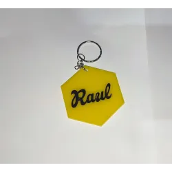 Llavero Hexagonal Metacrilato Personalizado - Nombre