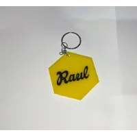 Llavero Hexagonal Metacrilato Personalizado - Nombre