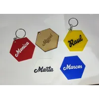 Llavero Hexagonal Metacrilato Personalizado - Nombre