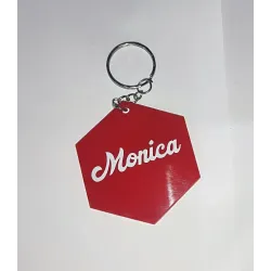 Llavero Hexagonal Metacrilato Personalizado - Nombre