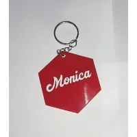 Llavero Hexagonal Metacrilato Personalizado - Nombre
