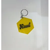 Llavero Hexagonal Metacrilato Personalizado - Nombre