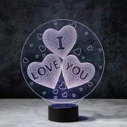Lámpara LED 3D I LOVE YOU - Regalo Romántico de Aniversario