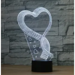 Lámpara LED 3D Corazón Estilizado - Regalo Romántico Único