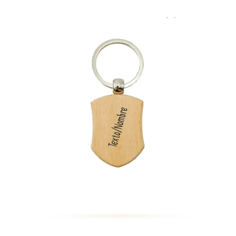 Llavero Madera Forma Escudo Personalizado Llavero Madera Forma Escudo Personalizado