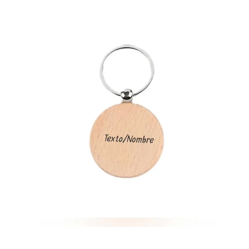 Llavero Madera Redondo Personalizado Llavero Madera Redondo Personalizado