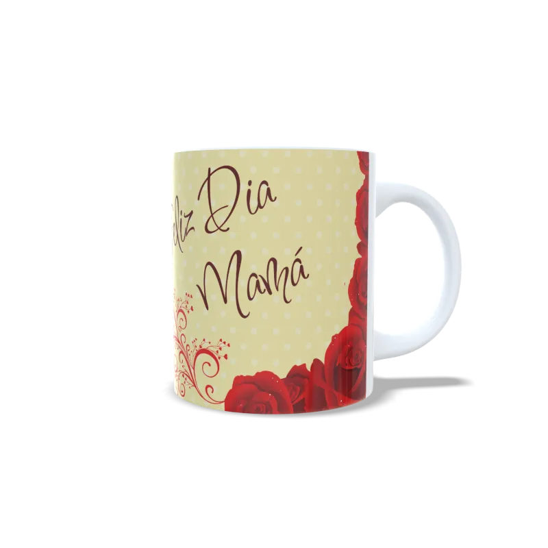Taza "Feliz Día Mamá" Corazón de Rosa - Regalo Encantador para Madres Taza "Feliz Día Mamá" Corazón de Rosa - Regalo Encantador para Madres