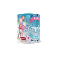Taza "Feliz Cumpleaños Mamá" Globos| Regalo Original