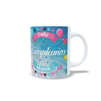 Taza "Feliz Cumpleaños Mamá" Globos| Regalo Original