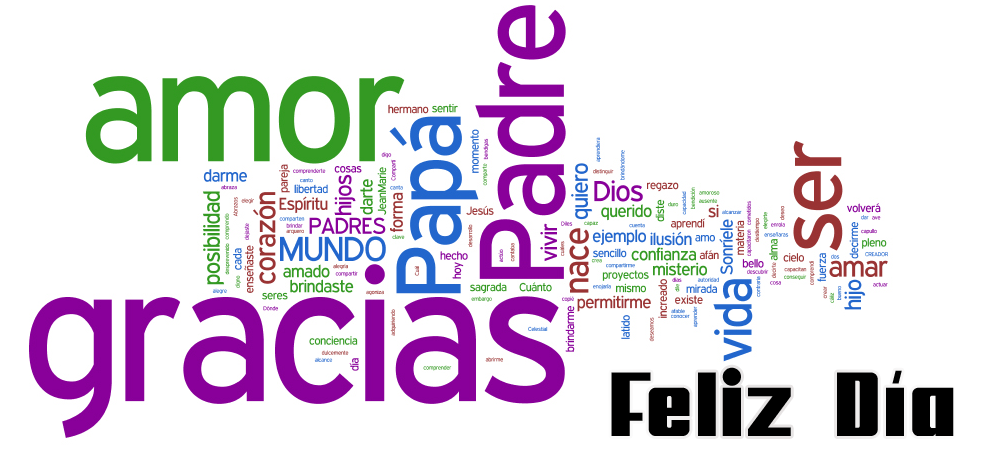 Diseño nube de palabras Gracias Papá Feliz Día