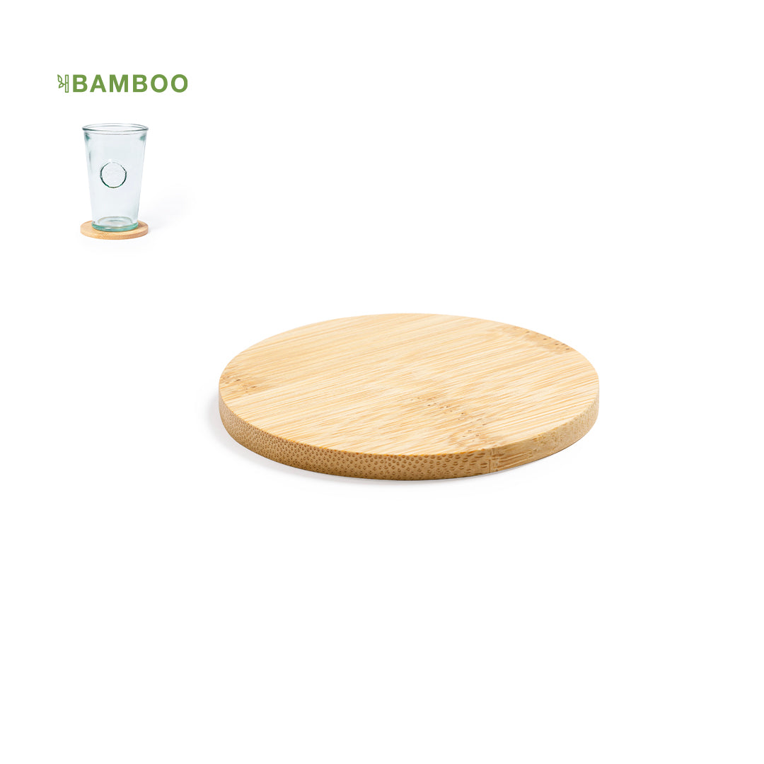Posavasos Redondo de Bambú Grabado Láser Personalizado