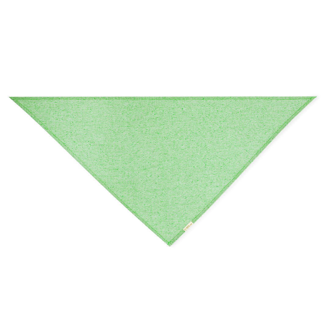 Pañoleta triangular algodón reciclado color verde personalizable 100x70 cm