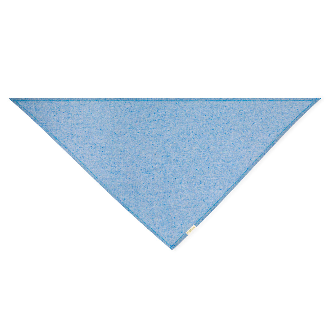 Pañoleta Triangular Algodón Reciclado Azul Personalizable 100x70 cm