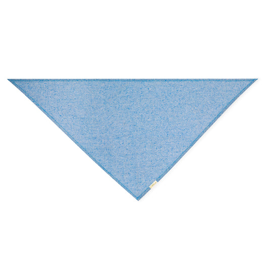 Pañoleta Triangular Algodón Reciclado Azul Personalizable 100x70 cm