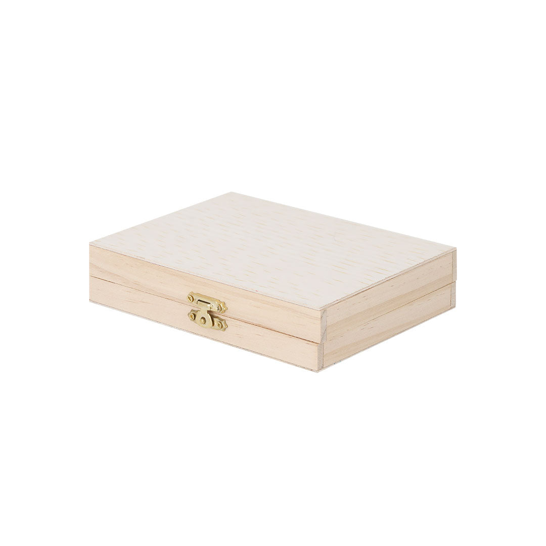 Caja de madera cerrada para set de pintura infantil personalizable con grabado láser