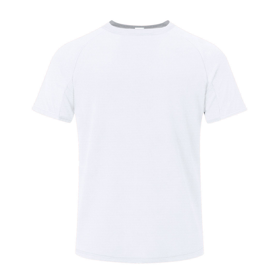 Camiseta adulto blanca 100% poliéster transpirable 135g/m² vista frontal