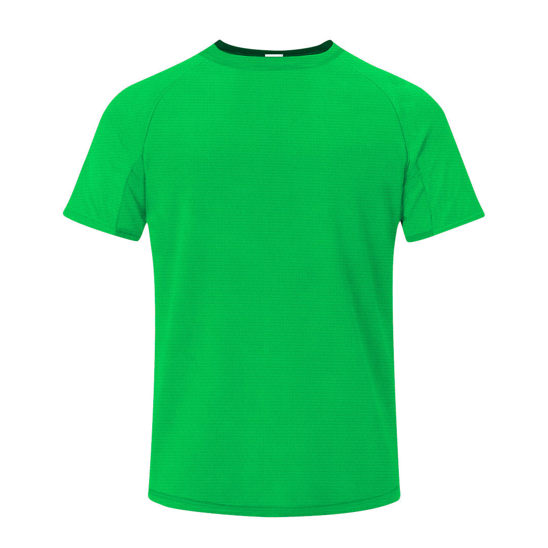 Camiseta adulto verde 100% poliéster transpirable 135g/m² vista frontal