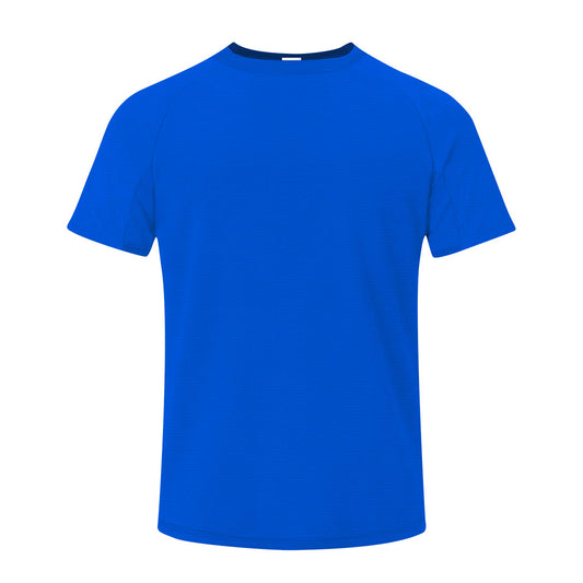 Camiseta adulto azul 100% poliéster transpirable 135g/m² vista frontal