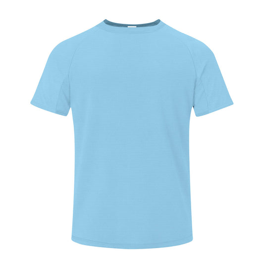 Camiseta adulto azul claro 100% poliéster transpirable 135g/m² vista frontal