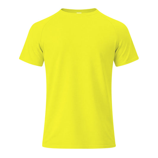 Camiseta niños unisex amarillo flúor 100% poliéster transpirable 135g/m² vista frontal