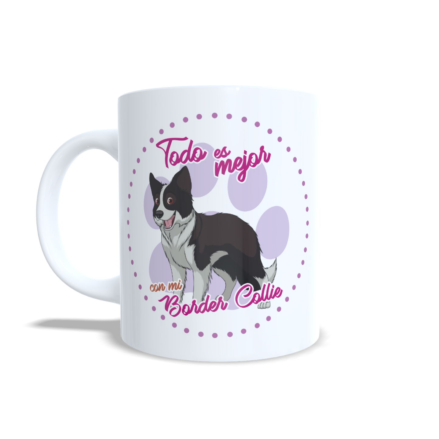 Taza Personalizada con Nombre de Mascota - Border Collie