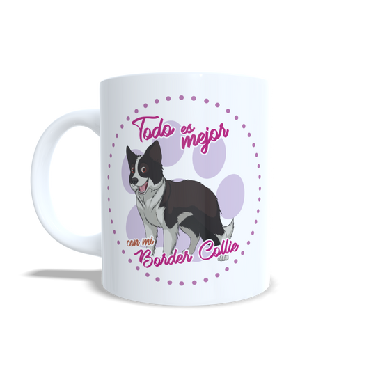 Taza Personalizada con Nombre de Mascota - Border Collie