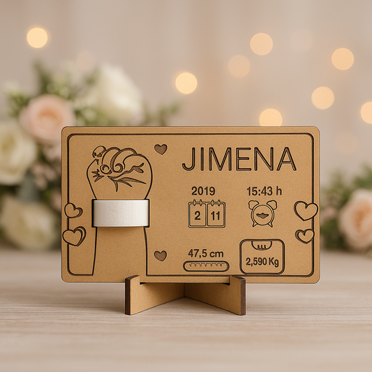 Placa de Natalicio de Madera Personalizada